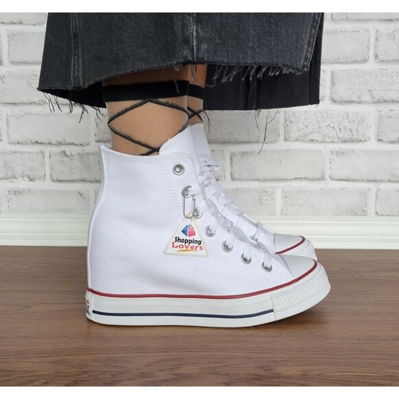 Converse Chuck Taylor Wedge Platform Sz 9.5 Womens Shoes Sneakers White A11908C⭐ - Picture 2 of 8